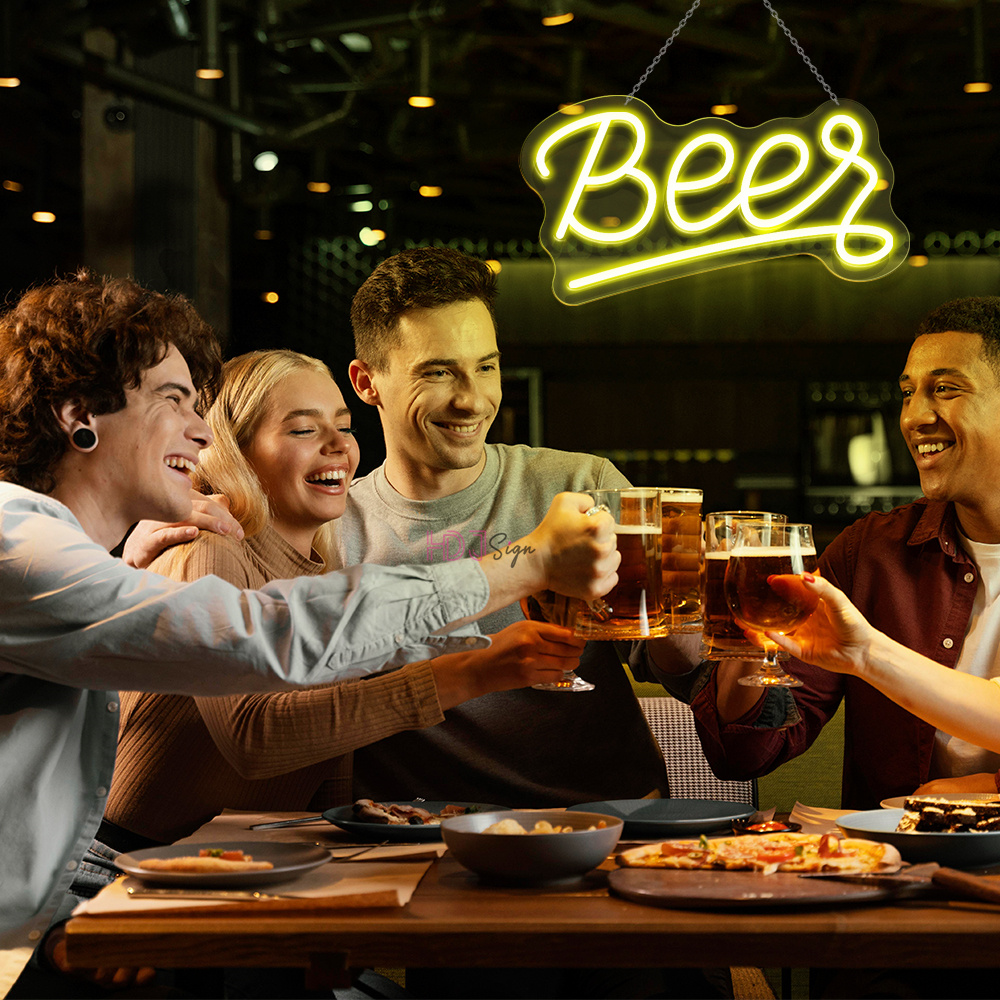 Wine Beer Whiskey Year - WHISKEY BAR bière LED néon signe