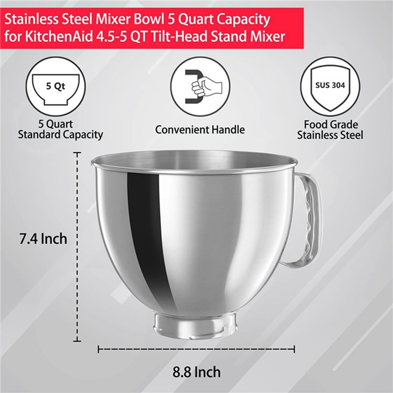 Bol mélangeur en acier inoxyda - Kitchenaid Mixer Artisan 5Qt avis et prix