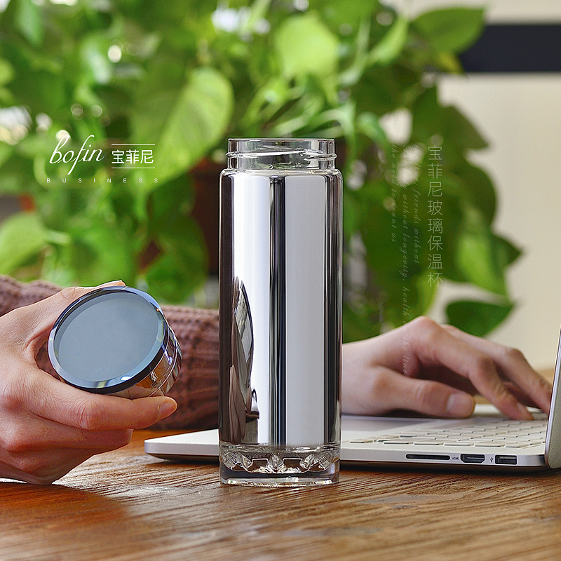 Tasse Thermos en verre avec fi - Ice Bucket Silver avis et prix